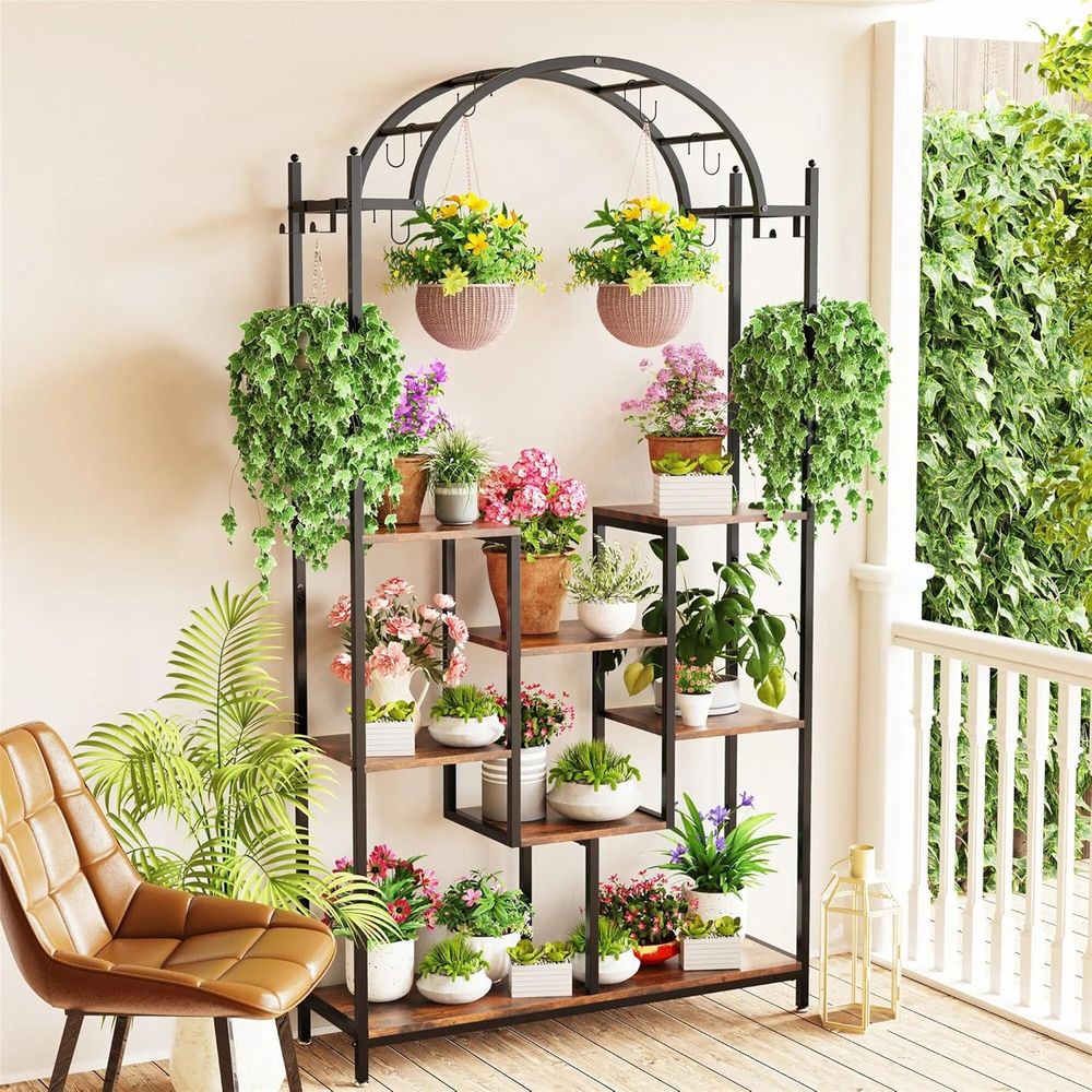 Bonsai Garden Display Stands - 5-Tier Tall Indoor Plant Stand, 74.8