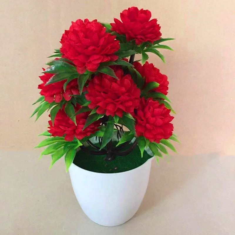Bonsai Garden Display - Chrysanthemums Artificial Bonsai Welcoming Decor Desk