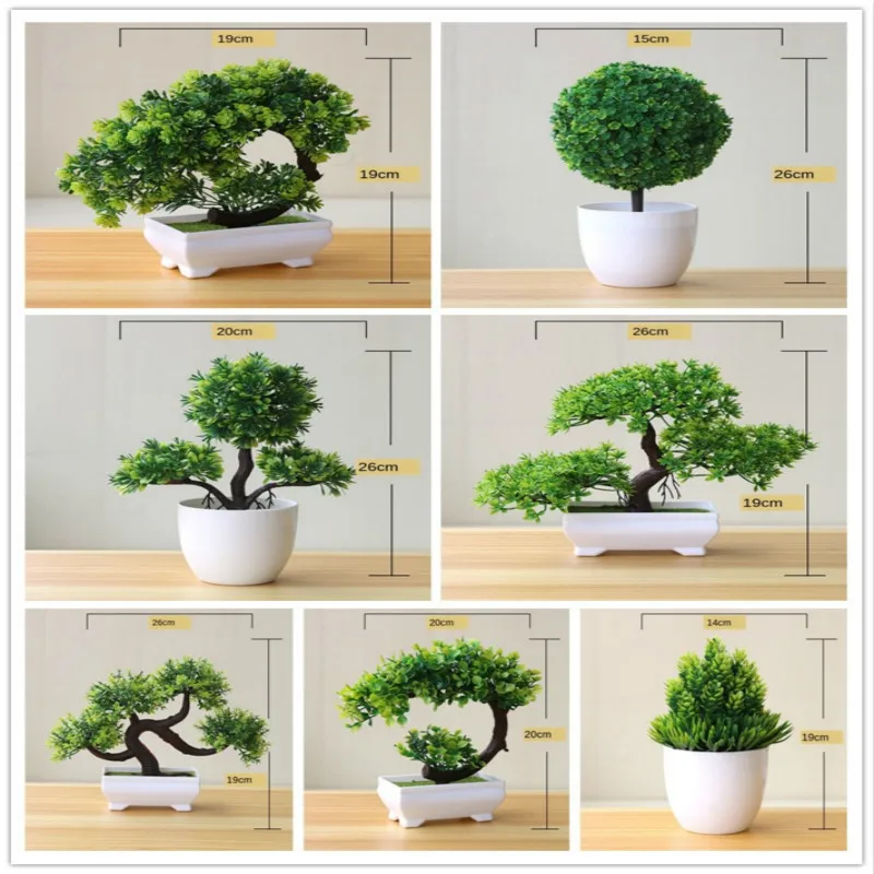 Bonsai Tree Zen Garden - Artificial Plants Potted Bonsai Green Small