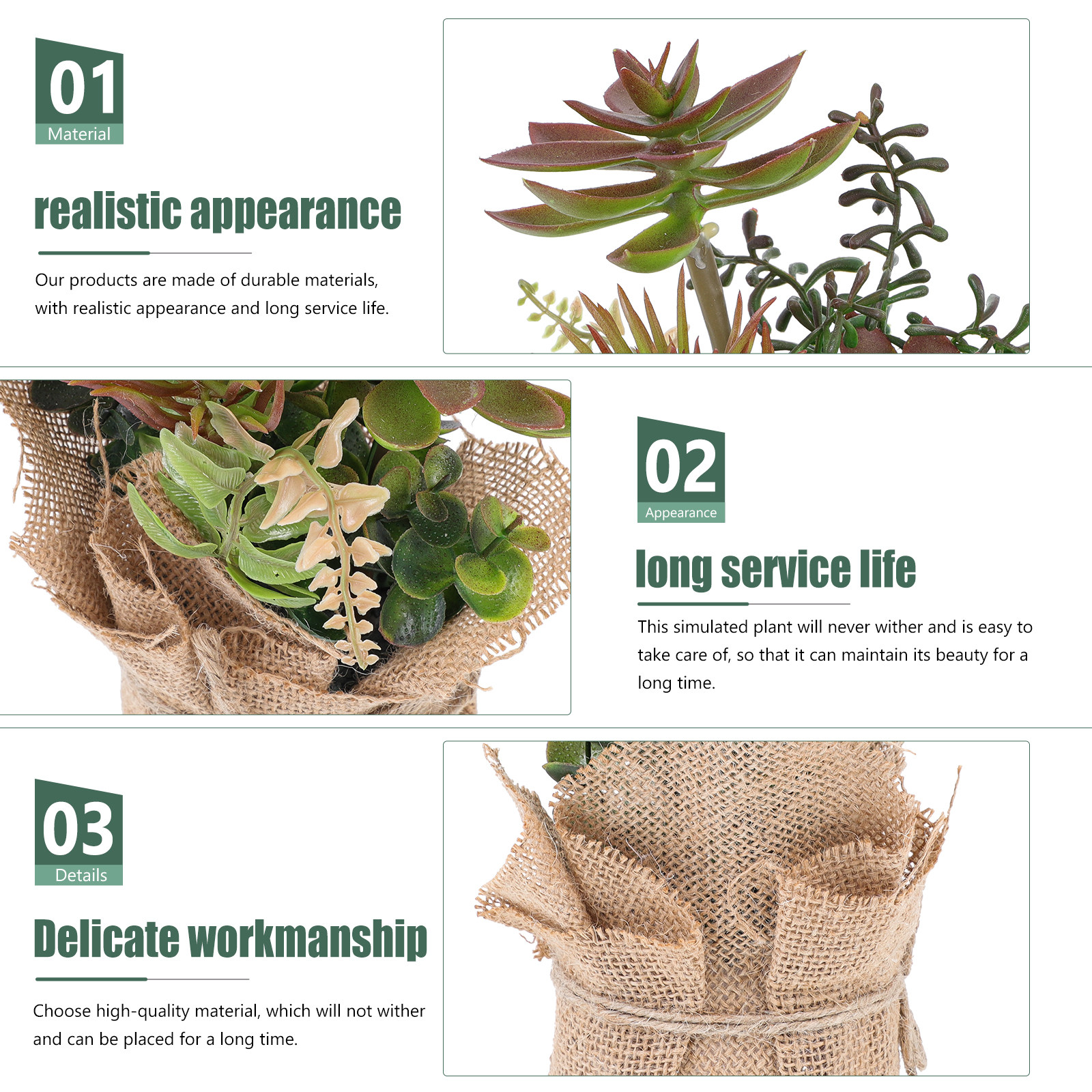 Premium Plastic Artificial Suc - Bonsai Garden Shop reseña y precio