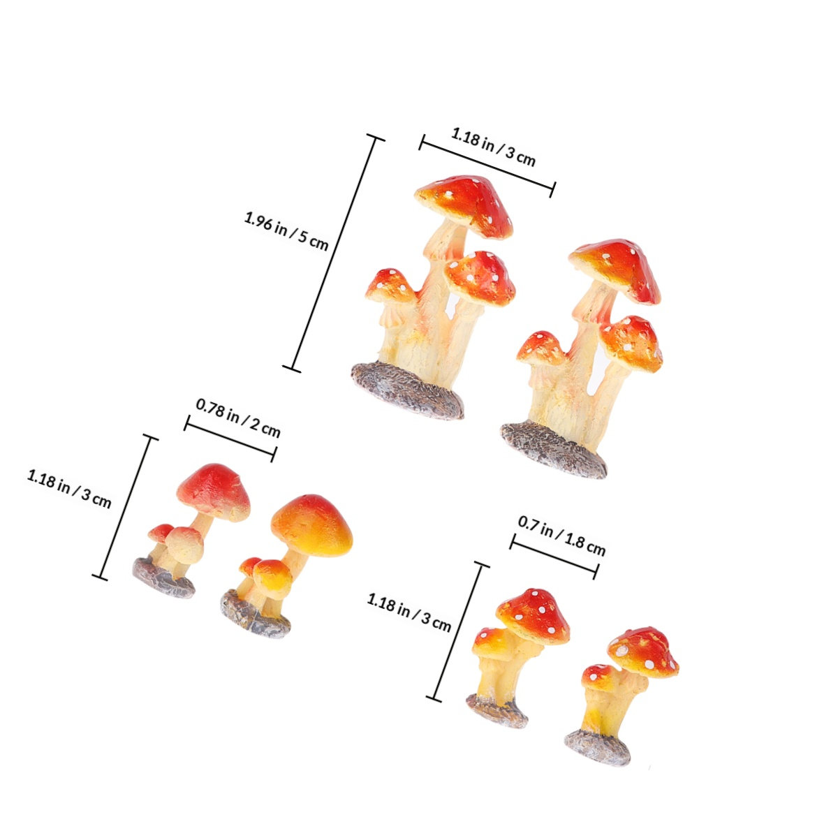 6Pcs Mini Mushroom Resin Garde - Bonsai Garden Display reseña y precio