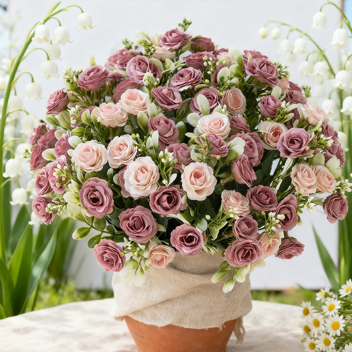 Artificial Flower Silk Rose We - Bonsai Garden Festival reseña y precio