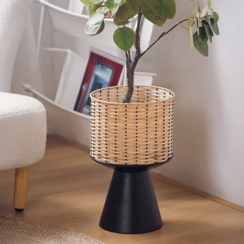 Rattan Weave Flower Pot Modern - Bonsai Garden Display Stands reseña y precio
