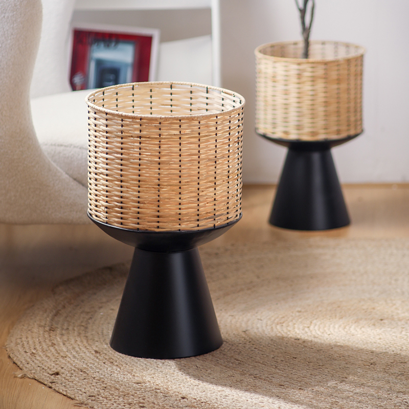 Rattan Weave Flower Pot Modern - Bonsai Garden Display Stands reseña y precio