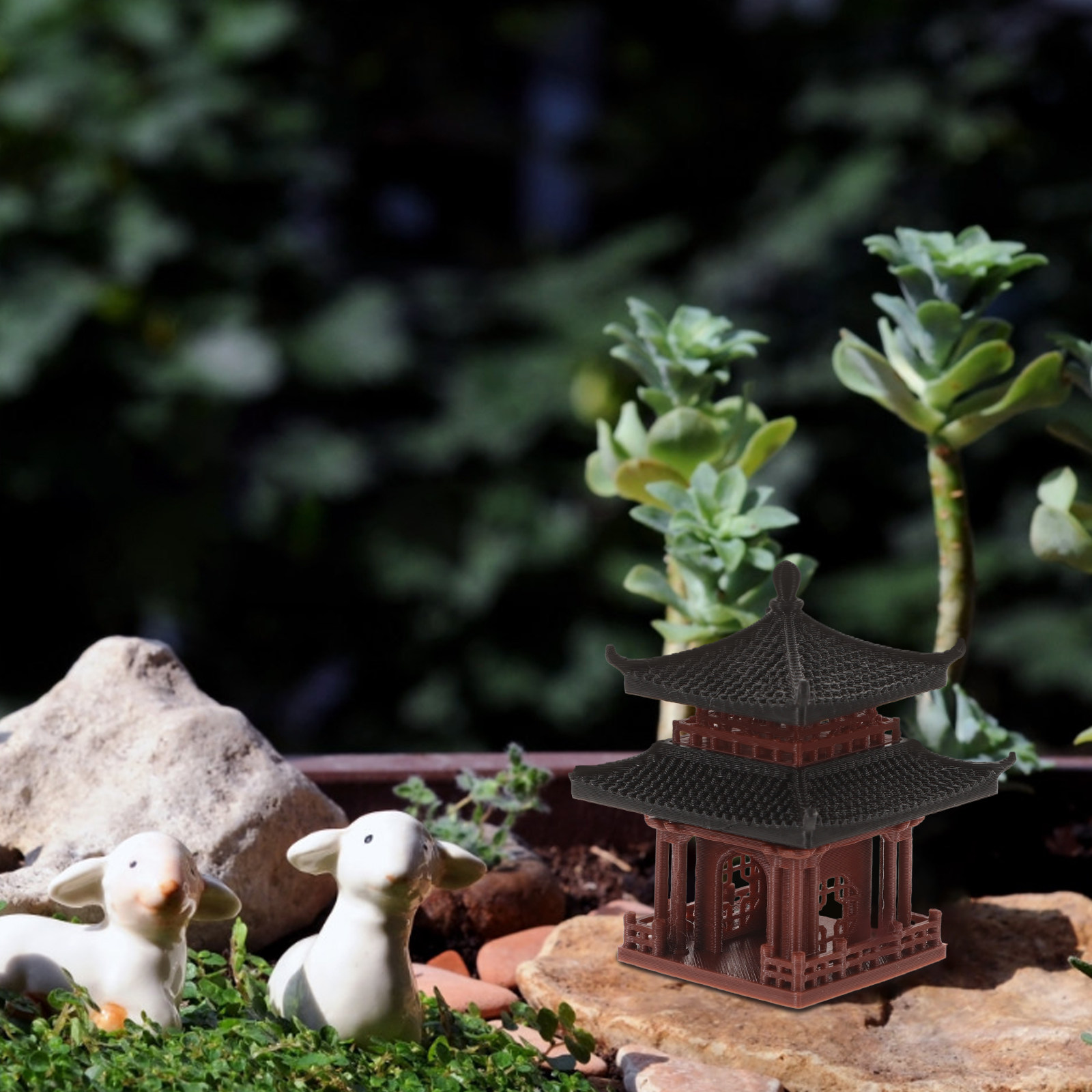 Compact Miniature Pavilion Sta - Bonsai Garden Display reseña y precio