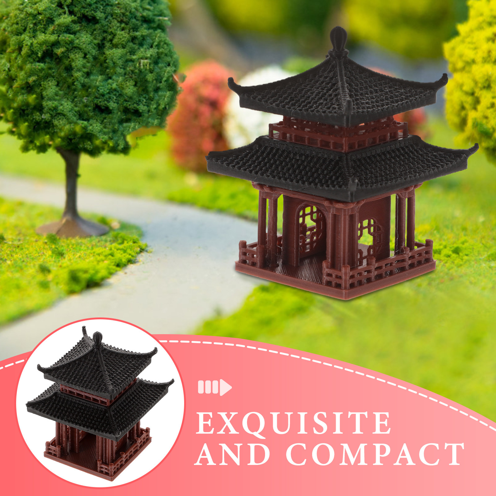 Compact Miniature Pavilion Sta - Bonsai Garden Display reseña y precio