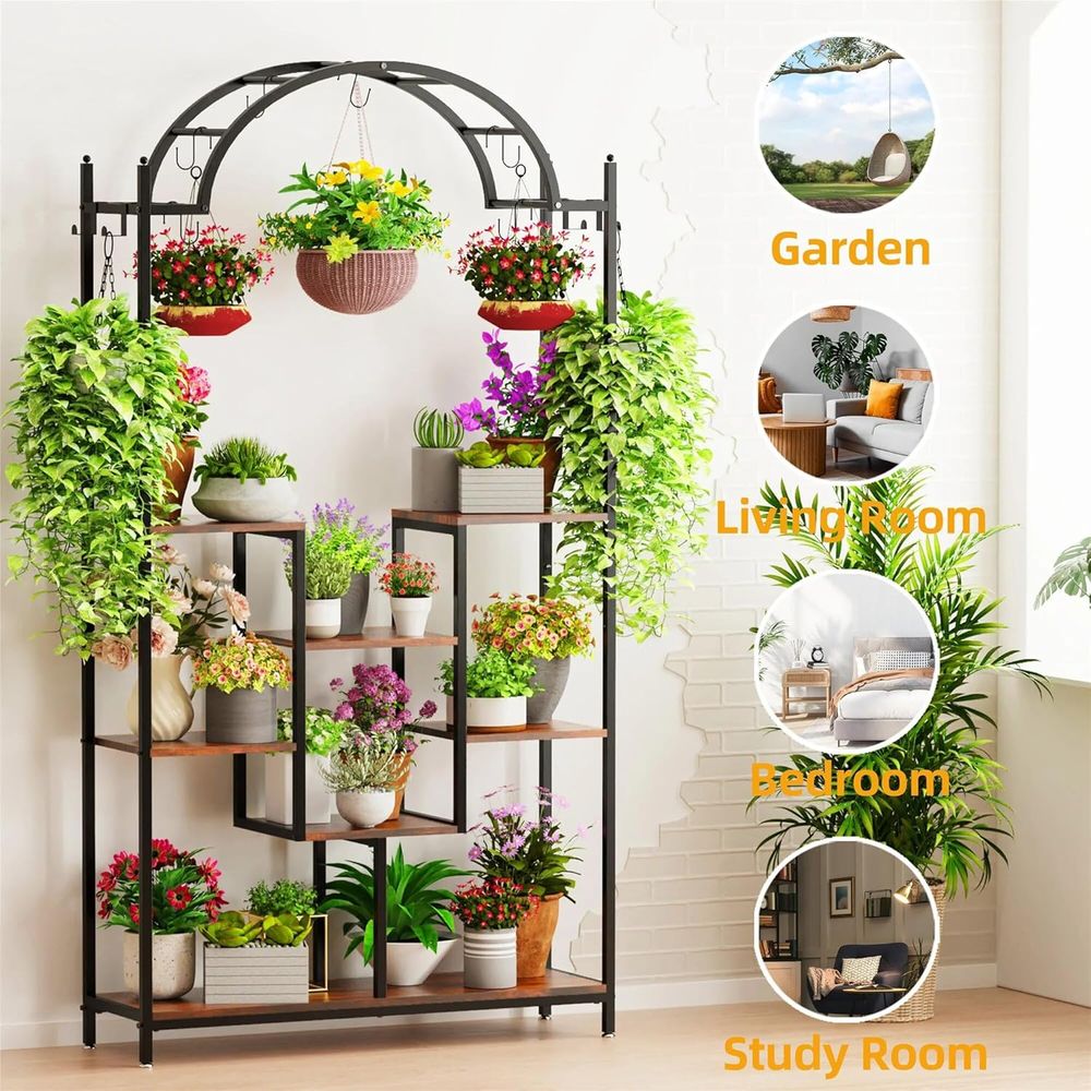 5-Tier Tall Indoor Plant Stand - Bonsai Garden Display Stands reseña y precio