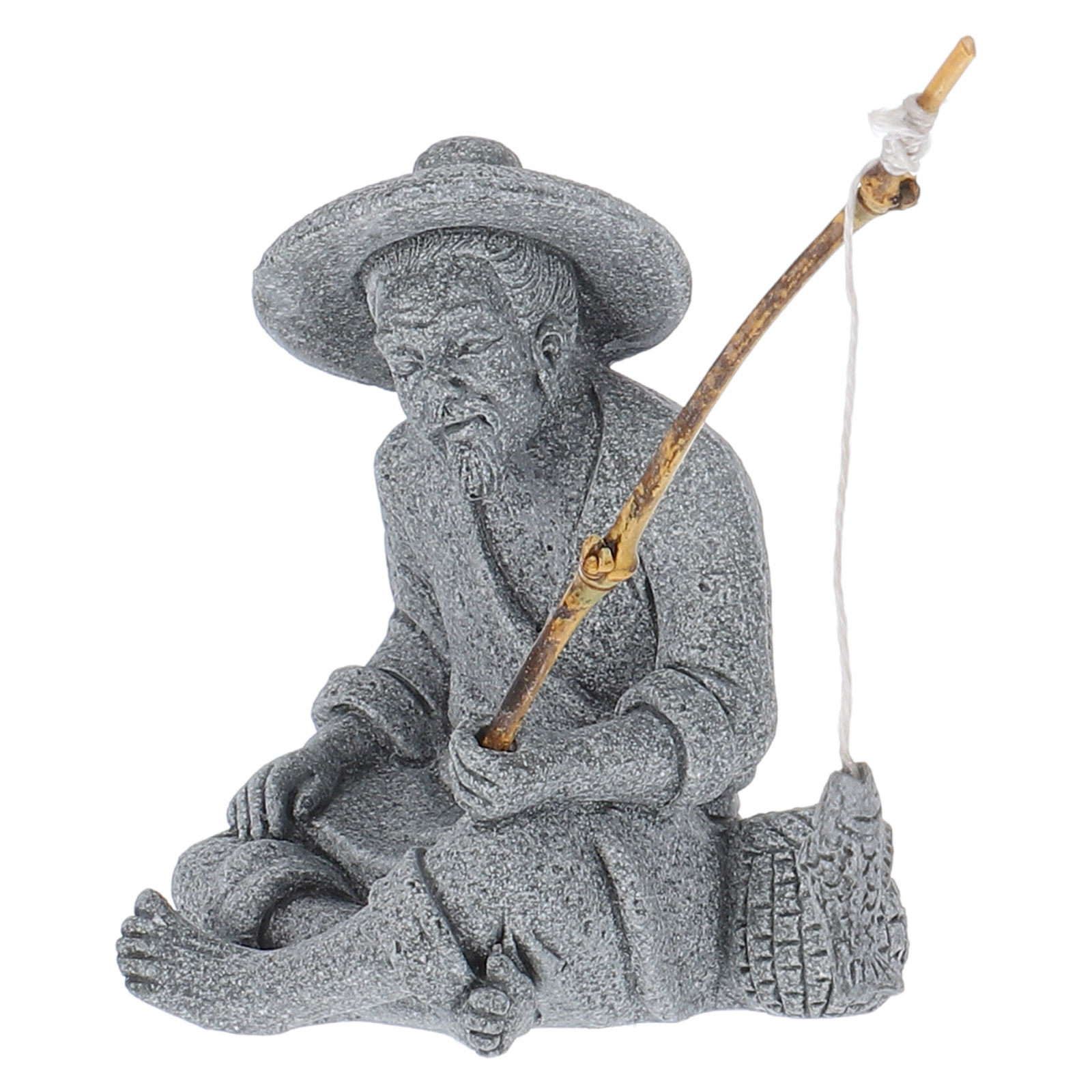 Realistic Mini Fisherman Sculp - Bonsai Garden Display reseña y precio