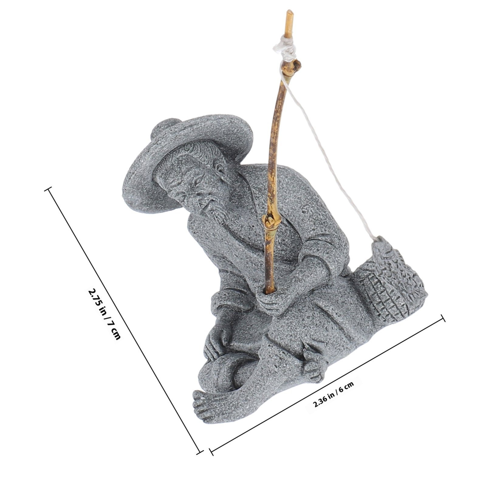 Realistic Mini Fisherman Sculp - Bonsai Garden Display reseña y precio