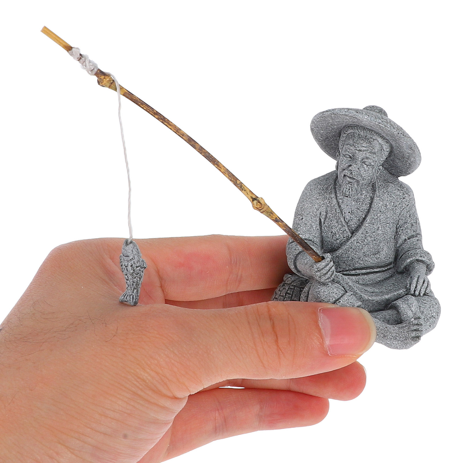 Realistic Mini Fisherman Sculp - Bonsai Garden Display reseña y precio