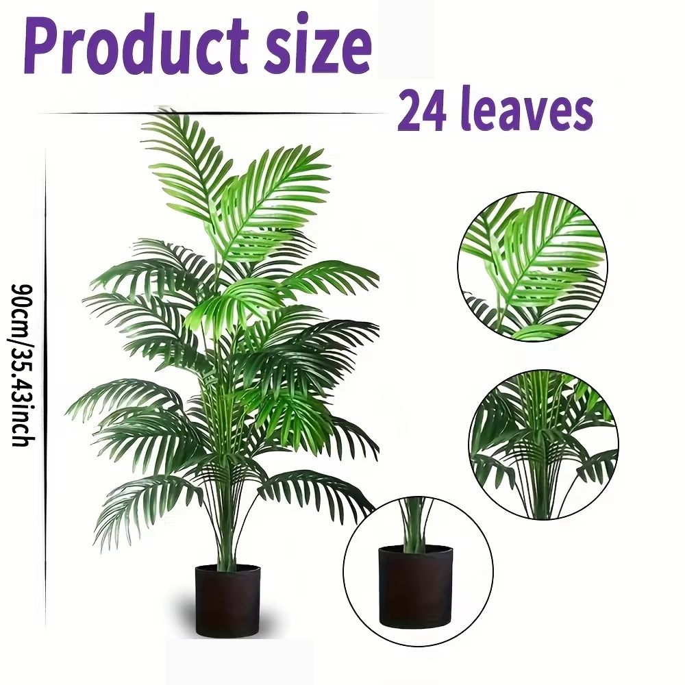 24 Leaves Areca Palm Artificia - Bonsai Garden Kit reseña y precio