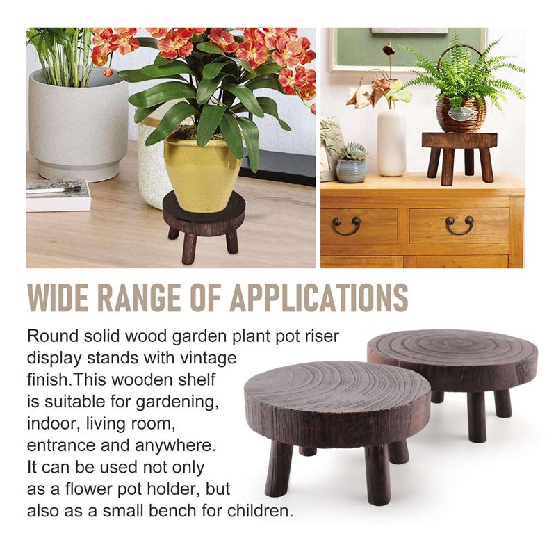 ABVT-2Pcs Mini Wooden Stool Fl - Bonsai Garden Display Stands reseña y precio