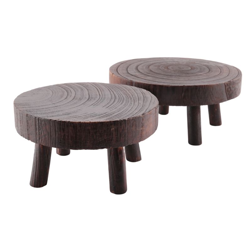 ABVT-2Pcs Mini Wooden Stool Fl - Bonsai Garden Display Stands reseña y precio