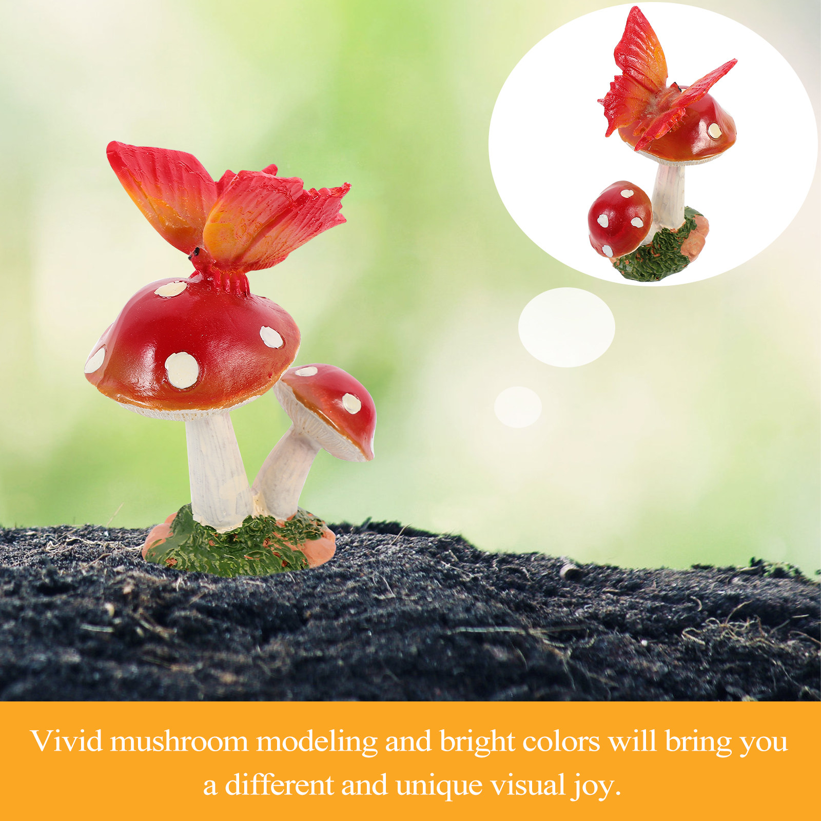 1Pcs Mushroom Resin Miniature  - Bonsai Garden Display reseña y precio