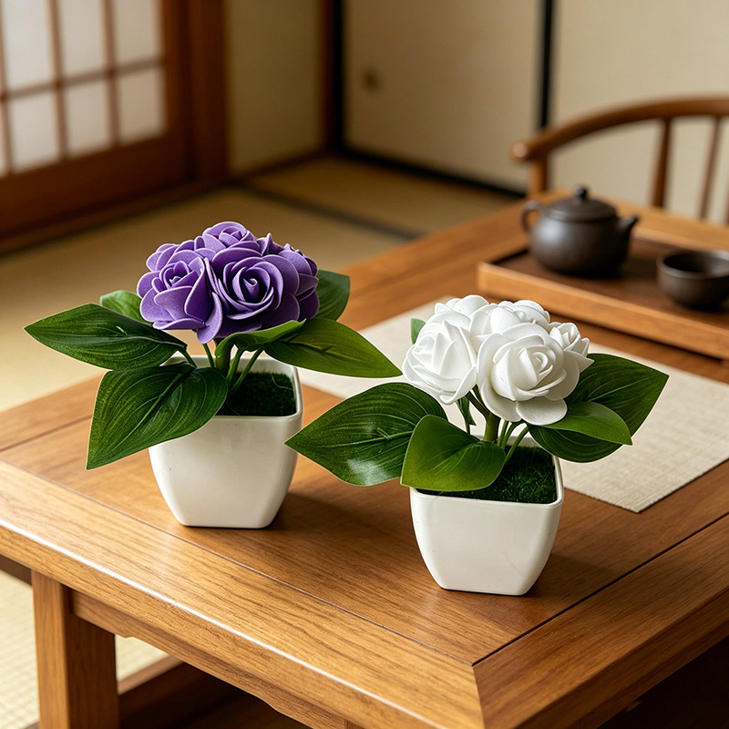 6-Flower Rose Simulation Small - Bonsai Garden Shop reseña y precio