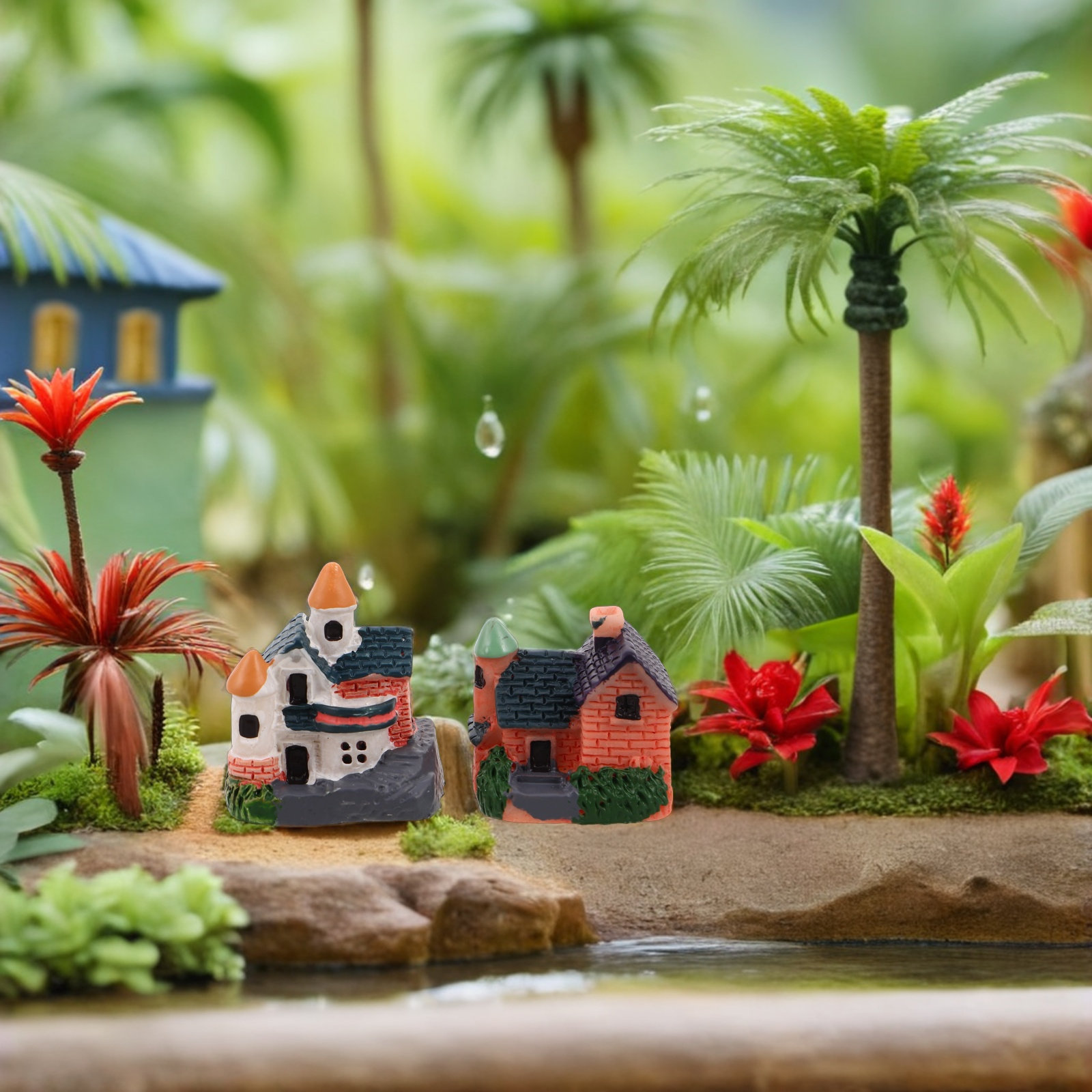 2Pcs Miniature Resin Chinese A - Bonsai Garden Display reseña y precio