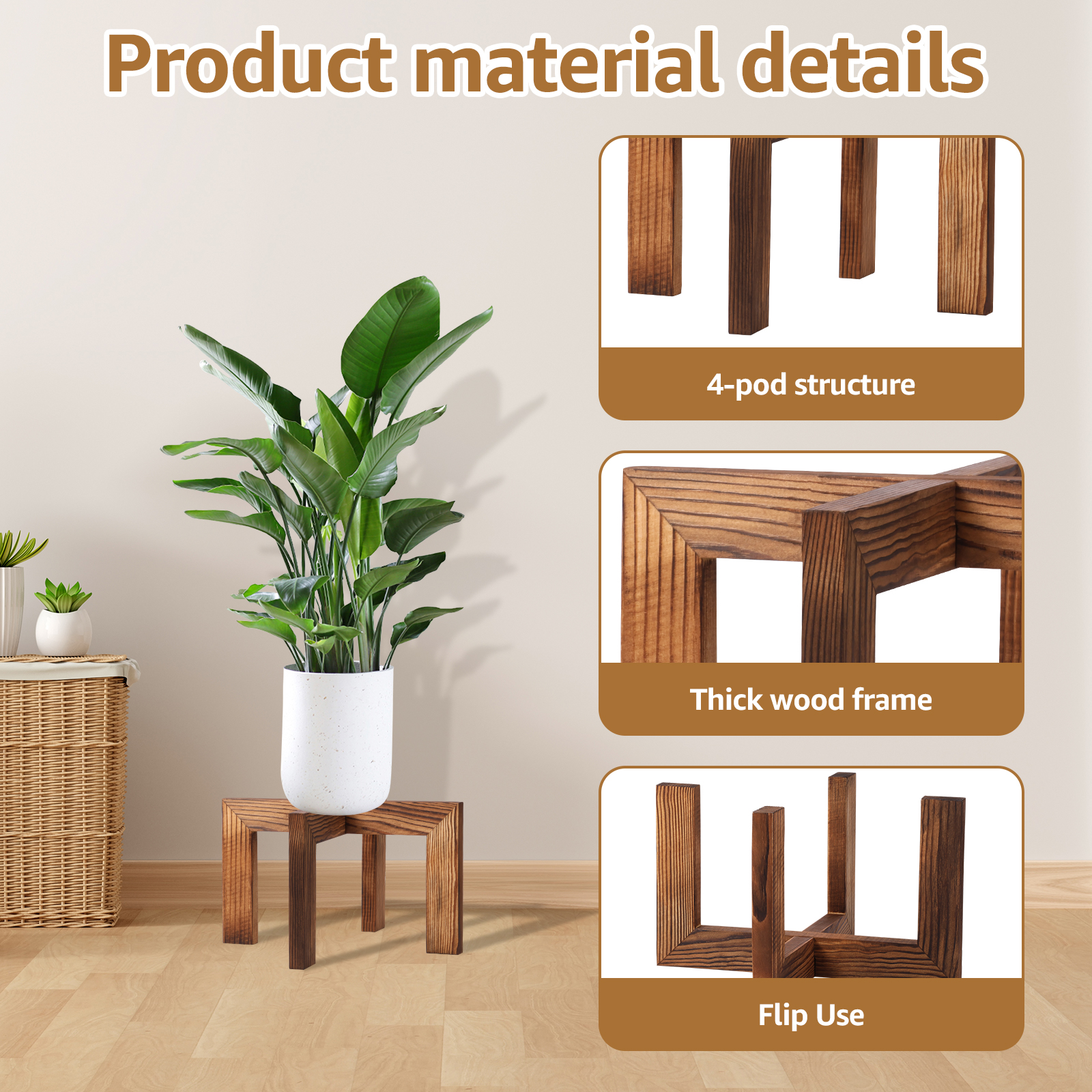 Wood Flowerpot Holder Indoor F - Bonsai Garden Display Stands reseña y precio